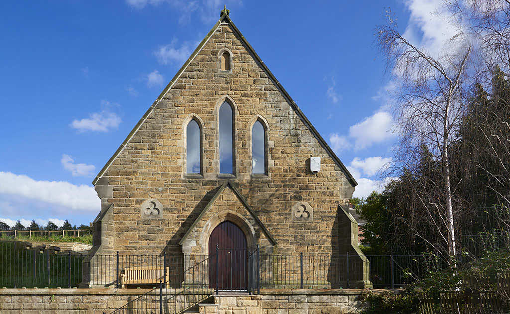 Stone chapel cottage exterior in the North York Moors
